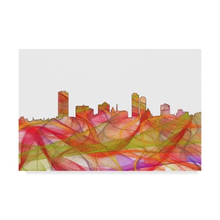 Marlene Watson 'Milwaukee Wisconsin Skyline Swirl' Canvas Art,16x24